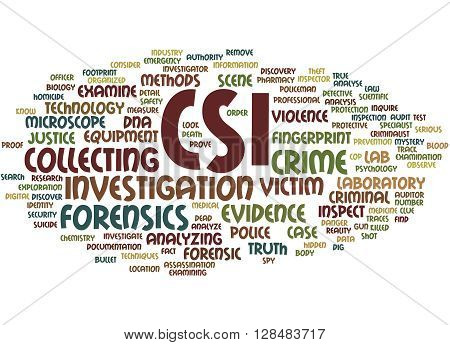 Csi, Crime Scene Investigation Word Cloud Concept 9