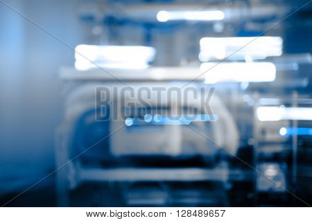 Modern hospital ICU ward. Defocused medical background.