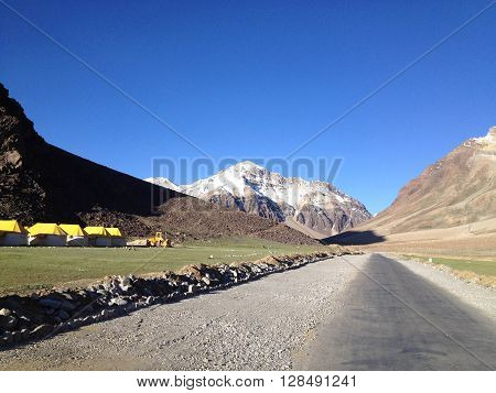 Sarchu camp tent Manali-Leh highway Ladakh India