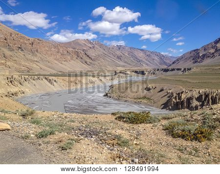 Leh - Manali road landscape view Ladakh India