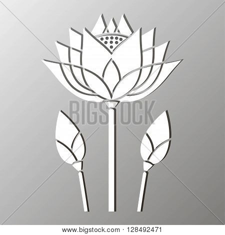 monochrome mosaic of a stylized lotus flower design