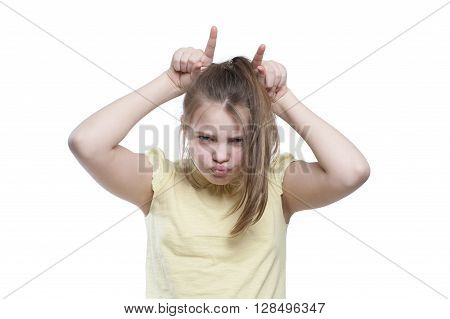 Girl Teenager Shows A Cow..