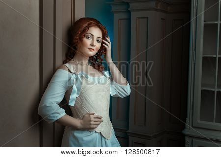 Girl in retro style, the style of the Renaissance.