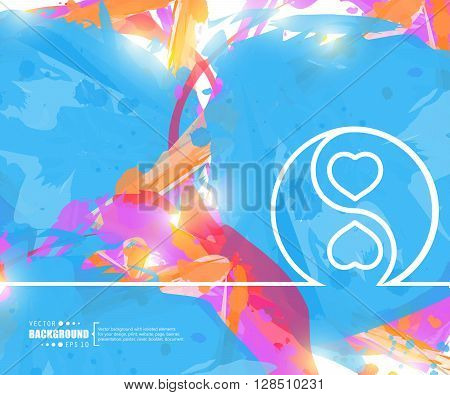 Creative vector Yin Yang. Art illustration template background. For presentation, layout, brochure, logo, page, print, banner, poster, cover, booklet, business infographic, wallpaper, sign, flyer.