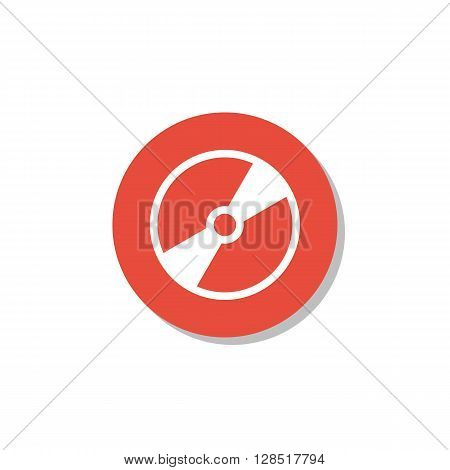 Cd Icon In Vector Format. Premium Quality Cd Symbol. Web Graphic Cd Sign On Red Circle Background.