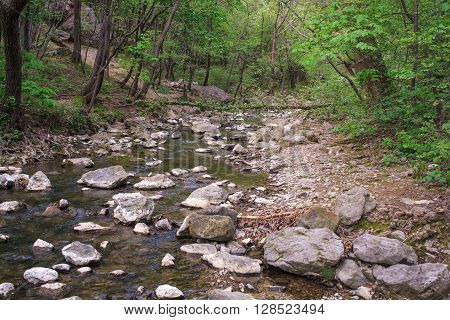 View of the Rosandra river in the the Karst region