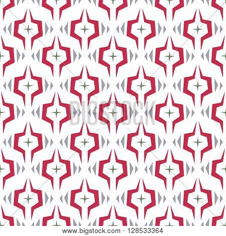 Seamless abstract red shape tile pattern vector background