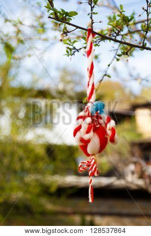 Martenitsa traditional Bulgarian symbol give away with wishes for health and welfare.