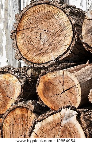 Gestapelte Holz Protokolle