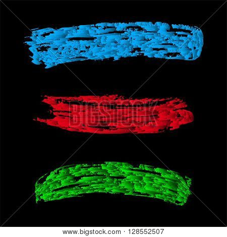 bright and colorful banner with paint stains and splatters on a black background vector abstract background