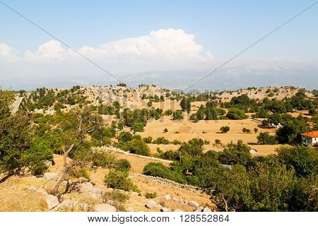 From The Hill In Asia   Ruins And Nature