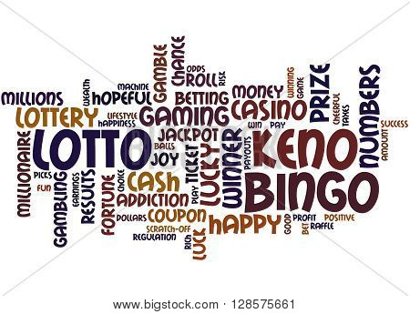 Lotto Bingo Keno, Word Cloud Concept 2