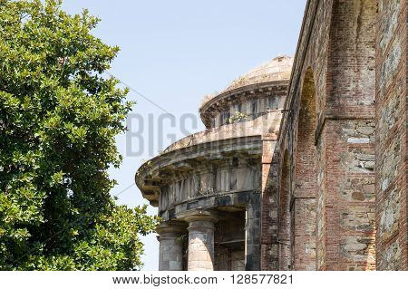 Old Cistern at the end of the Nottolini Aqueduct in Tuscany near Lucca Italy. Concepts could include Travel Architecture Europe others.