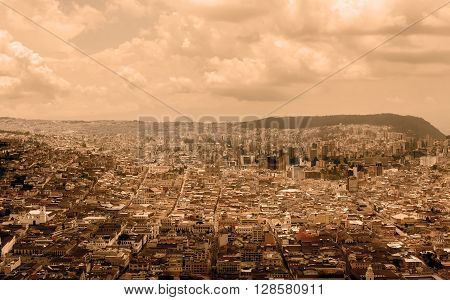 The Historic Center Of Quito Ecuador South America Black And White Filter