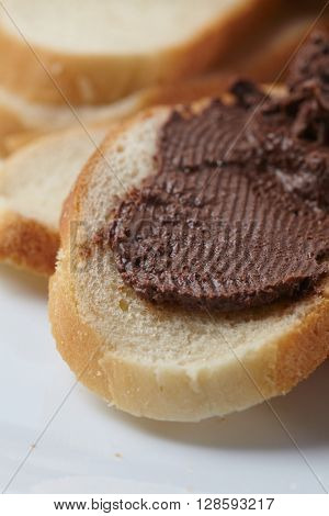 bread with chocolate cream
