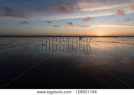 Sunset at Pasific Beach State Park in Washington