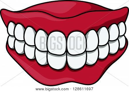 dentures cartoon illustration .eps10 editable vector illustration design