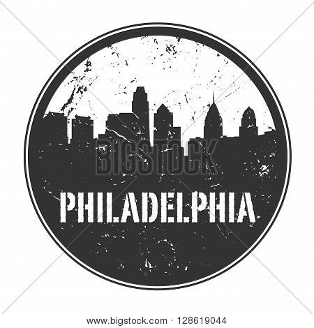 Grunge rubber stamp or emblem with name of Pennsylvania, Philadelphia, vector illustration