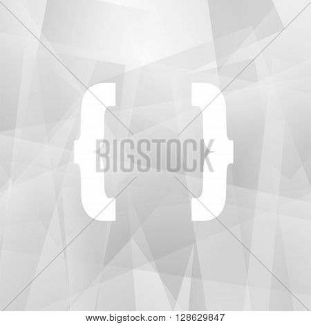 Curly Bracket Icon Isolated on Grey Polygonal Background