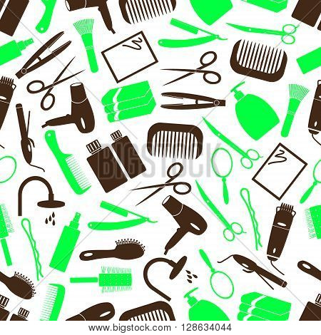 Hair Care Theme Color Simple Icons Seamless Pattern Eps10
