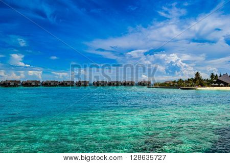 Maldives island - sandy beach and indian ocean