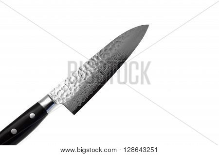 Single Japanese Kitchen Or  Chief Knife Isolated On White Background