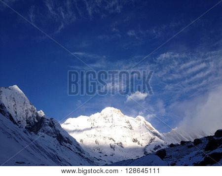 Annapurna Base Camp at the Annapurna South Mountain Himalayas Nepal
