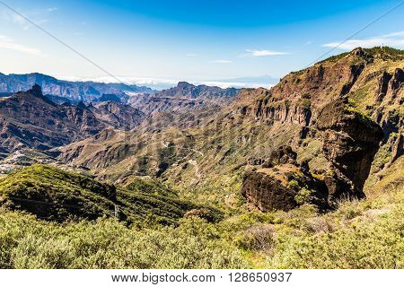 Caldera De Tejeda From Cruz de Tejeda Viewpoint - Tejeda Gran Canaria Canary Islands Spain