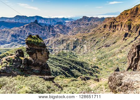 Caldera De Tejeda From Cruz de Tejeda Viewpoint - Tejeda Gran Canaria Canary Islands Spain