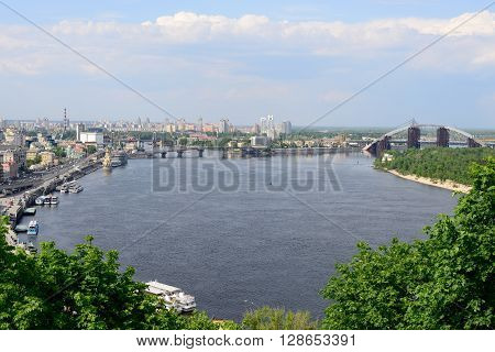 View of the Dnipro River in Kyiv Podil