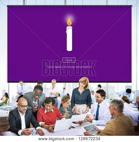 Candle Light Flame Faith Icon Concept