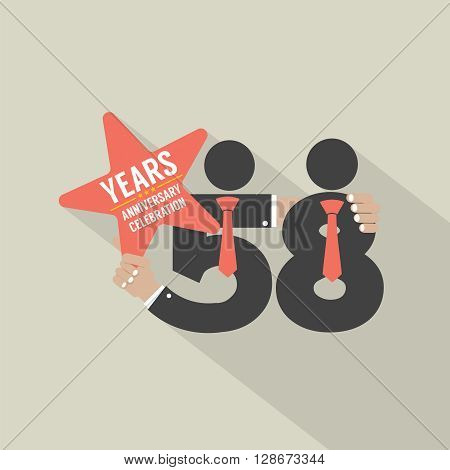 58th Years Anniversary Typography Design Vector Illustration. EPS 10
