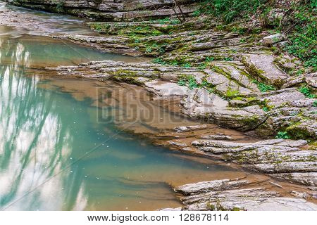 Rocky shore of the Agura River with grass and moss closeup
** Note: Soft Focus at 100%, best at smaller sizes