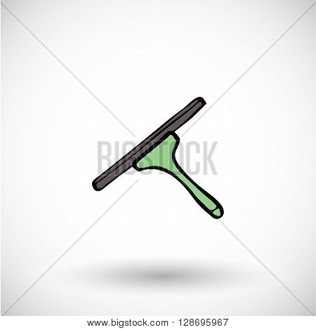 Window scraper sketch. Hand-drawn cartoon cleaning tool icon. Doodle drawing. Vector illustration