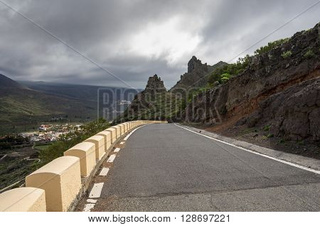 Mountain road to Masca village on Tenerife Canary Islands Spain