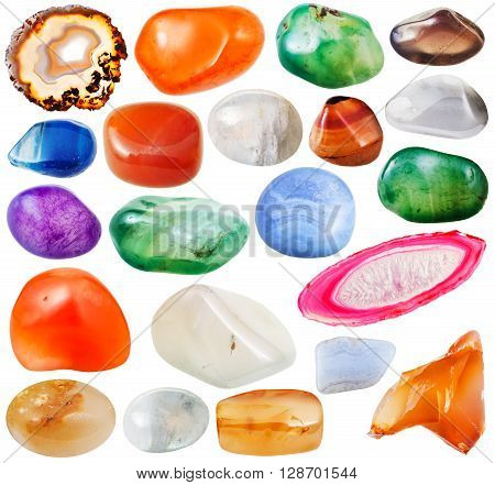 Set Of Various Crystalline Agate Gemstones