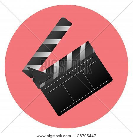Icon slapstick. Cinema item. Slapstick film sign and equipment for entertainment movie video. Vector flat design illustration