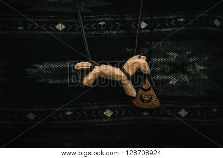 Stylish Simple Handmade Wood Accessorize Of Horse And Triangle On Ethnic Clothes