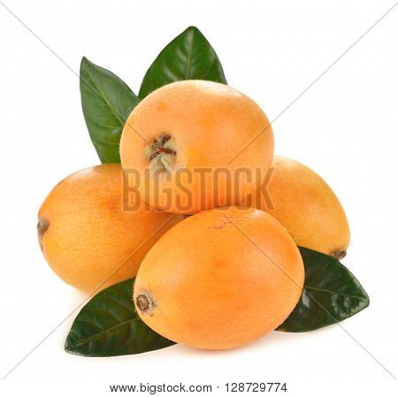 Japanese loquat isolated on white background close up