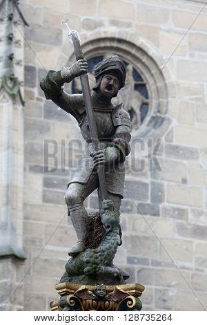 TUBINGEN, GERMANY - OCTOBER 21: Saint George, Collegiate Church of St. George in Tubingen, Germany on October 21, 2014.