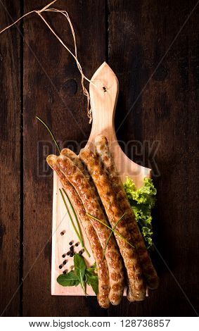 Grilled Sausages From Above