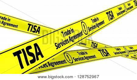 Yellow warning tapes with inscription 