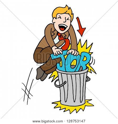 An image of a take this job and shove it cartoon.