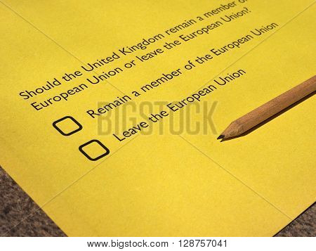 Brexit Referendum In Uk