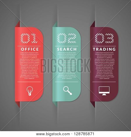 Creative business banners. Colored banners on a gray background.