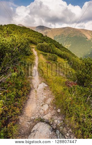 Hiking Trail on the Hill in the Mountains