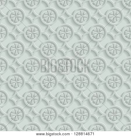 Paper gray seamless pattern background of geometric shapes and hearts. Vector illustration