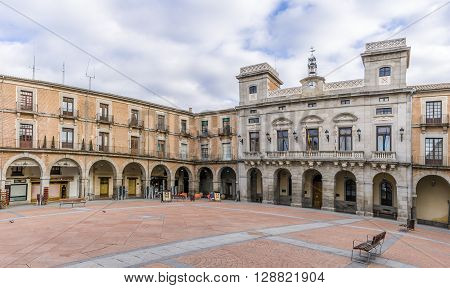 AVILA,SPAIN - APRIL 23,2016 -View at the Town Hall of Avila. Avila is a Spanish town located in the autonomous community of Castile and Leon .