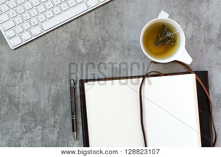 Writers Desk With A Cup Of Tea
