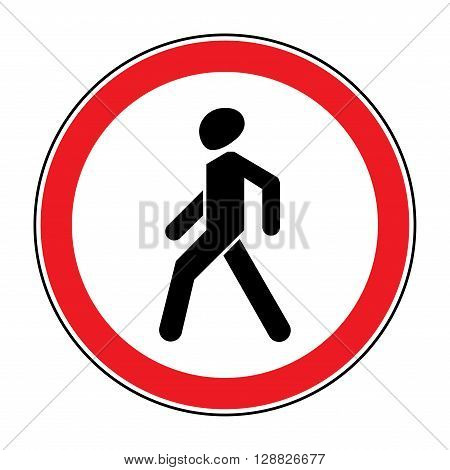 Prohibition No Pedestrian Sign. No walking traffic sign. No crossing. Prohibited signs silhouette of walking man in a red circle isolated on white background. Editable stock vector illustration